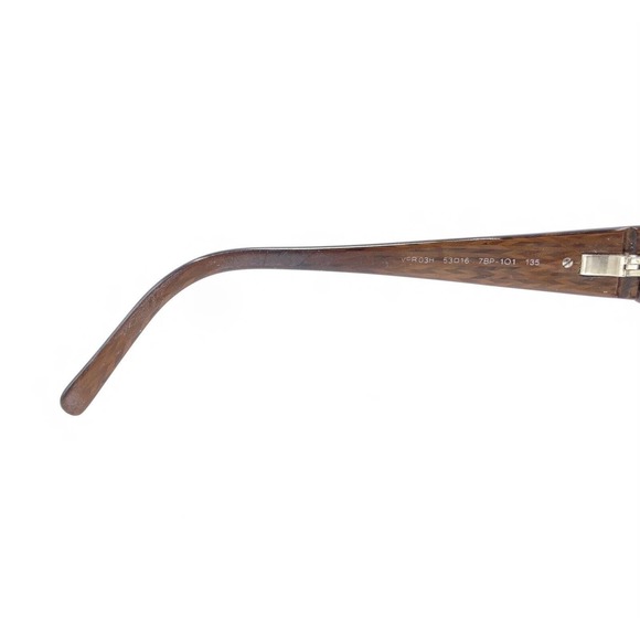 Prada VPR 03H 7BP-1O1 Brown Rectangle Eyeglasses Frames 53-16 135 Italy Designer - Picture 10 of 12